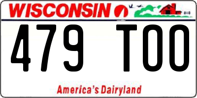 WI license plate 479TOO