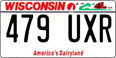 WI license plate 479UXR