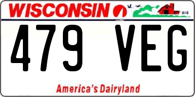 WI license plate 479VEG