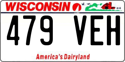 WI license plate 479VEH