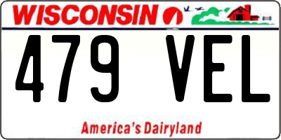 WI license plate 479VEL