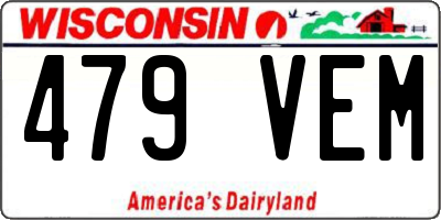 WI license plate 479VEM