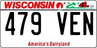 WI license plate 479VEN