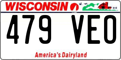 WI license plate 479VEO