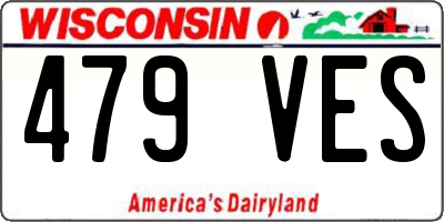 WI license plate 479VES