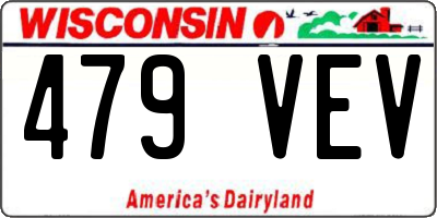 WI license plate 479VEV