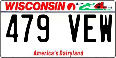 WI license plate 479VEW