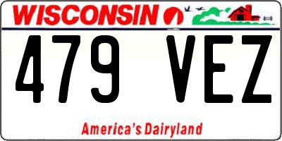 WI license plate 479VEZ