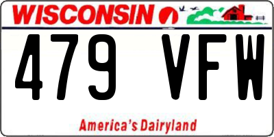 WI license plate 479VFW