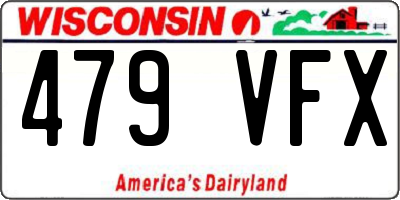 WI license plate 479VFX