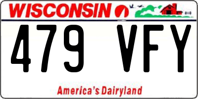 WI license plate 479VFY