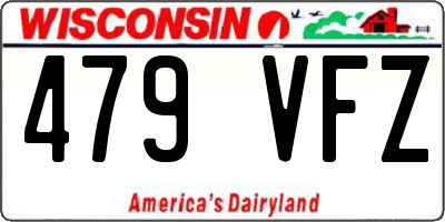WI license plate 479VFZ
