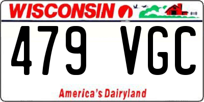 WI license plate 479VGC