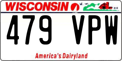 WI license plate 479VPW