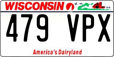 WI license plate 479VPX