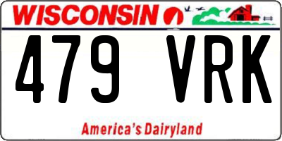 WI license plate 479VRK