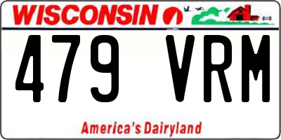 WI license plate 479VRM