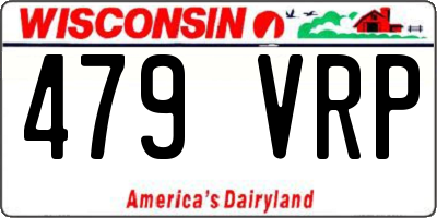 WI license plate 479VRP