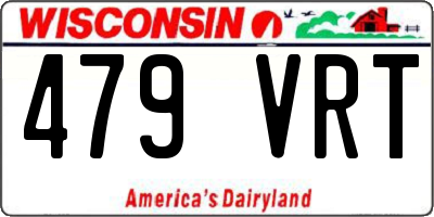 WI license plate 479VRT