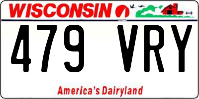 WI license plate 479VRY