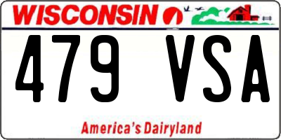 WI license plate 479VSA