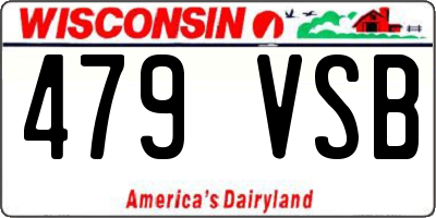 WI license plate 479VSB