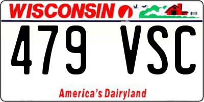 WI license plate 479VSC