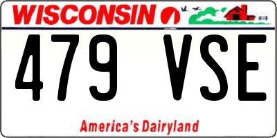 WI license plate 479VSE