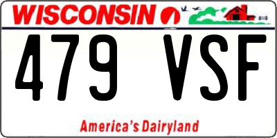 WI license plate 479VSF