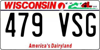 WI license plate 479VSG