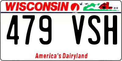 WI license plate 479VSH