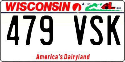 WI license plate 479VSK