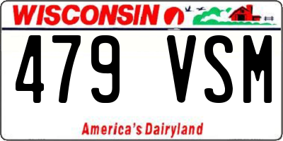 WI license plate 479VSM
