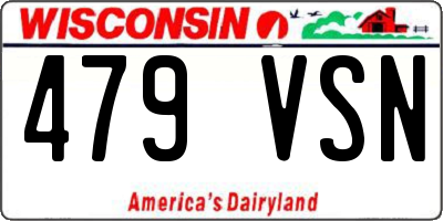 WI license plate 479VSN