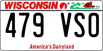 WI license plate 479VSO