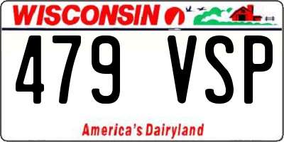 WI license plate 479VSP