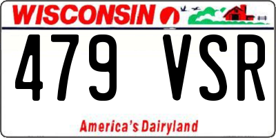 WI license plate 479VSR