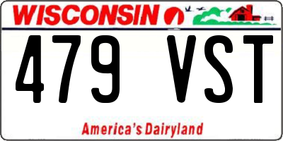 WI license plate 479VST