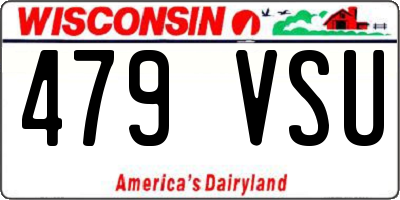 WI license plate 479VSU