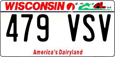 WI license plate 479VSV
