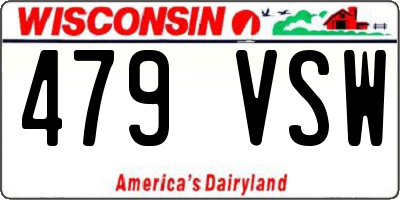 WI license plate 479VSW