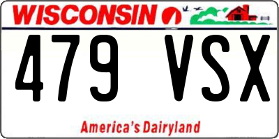 WI license plate 479VSX
