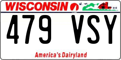 WI license plate 479VSY