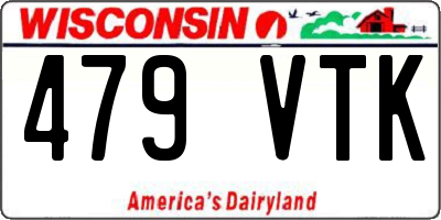 WI license plate 479VTK