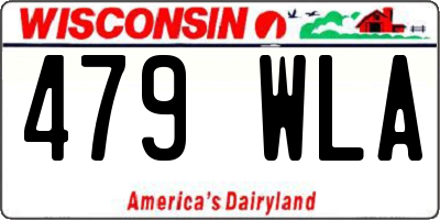 WI license plate 479WLA