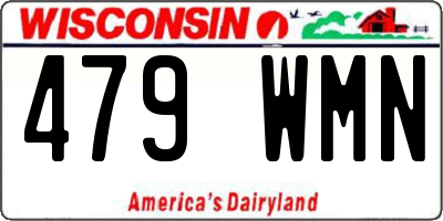 WI license plate 479WMN
