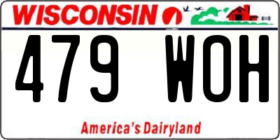 WI license plate 479WOH