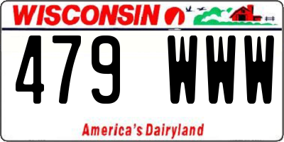 WI license plate 479WWW