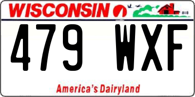 WI license plate 479WXF