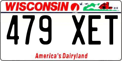 WI license plate 479XET